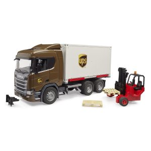 Camion UPS Logistica Scania Super 560R con carrello elevatore