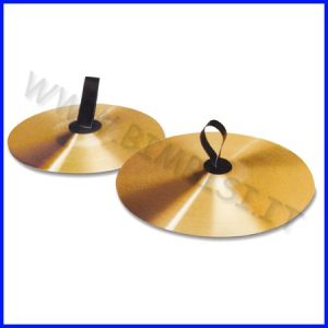 STRUMENTI MUSICALI PIATTI IN OTTONE C/ IMPUGNATURA DIAM.15 cm COPPIA