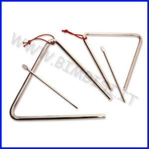 STRUMENTI MUSICALI TRIANGOLO 20cm IN ACCIAIO CROMATO CON BATTENTE
