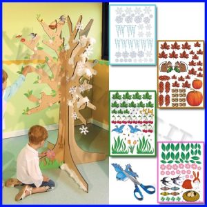 ALBERO DELLE STAGIONI DOPPIO DA PAVIMENTO CM 75X75X120