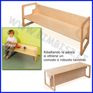 PANCA MULTIUSO NIDO DIM.CM 100X30X35 H SEDUTA 16 – 21 cm COLORE NATURALE
