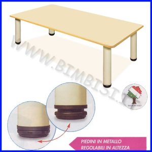 TAVOLO RETTANGOLARE NIDO GAMBE METALLO DIM.CM 130X65X46h LINEA SIMPLY