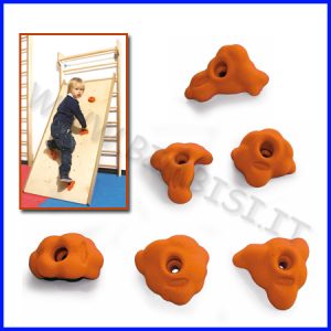APPIGLI ARANCIO SET 6 PZ PER ARRAMPICATA