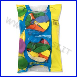 PALLONCINI GONFIABILI DIAM 24 BUSTA 100P COLORI ASSORTITI