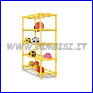 SCAFFALE PORTAPALLONI 5 RIPIANI 2 CORSIE 120x45x153h cm