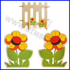DECORAZIONI LEGNO DUE FIORI CM 23X35