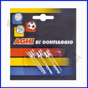 AGHI IN METALLO PER POMPA PALLONI VOLLEY BLISTER 3 PZ
