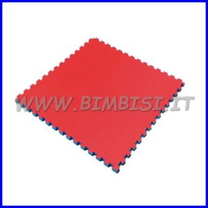 TATAMI JUDO GIOCANDO MATTONELLA 100X100 SP. 3 CM ROSSO GOFF/BLU LISCIO