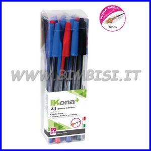 PENNE A SFERA 24 PZ ROSSO/NERO/BLU