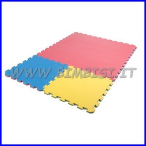 TAPPETO INCASTRO EVAFLOOR CM 52x52x1,5 GIALLO/VERDE IGNIFUGO