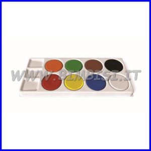 ACQUERELLO 8 MAXI PASTIGLIE + TAVOLOZZA COLORI ASSORTITI