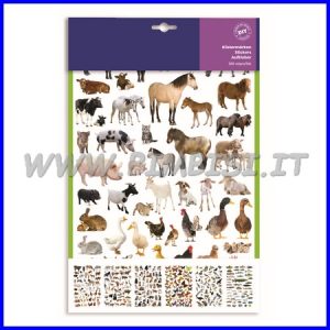 ADESIVI – SET 6 FOGLI MM. 218X318 (300 PZ.) – ANIMALI MIX