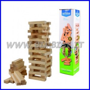 TORRE EQUILIBRIO IN LEGNO 60 PEZZI CM 12X4X2,5 CAD.