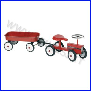 TRATTORE IN METALLO CON RIMORCHIO CM.122