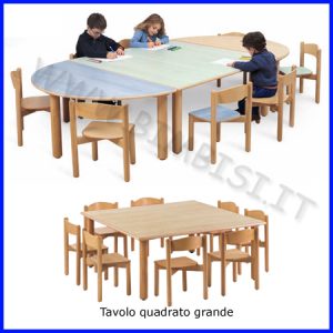 TAVOLO QUADRATO GRANDE MATERNA 130X130X53
