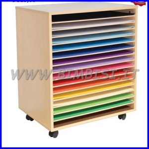 MOBILE CARTA CON 15 RIPIANI IN LEGNO CM 75x55x95