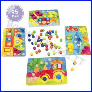 TOMBOLA DEI COLORI IN LEGNO – 95 PEZZI