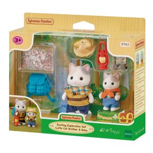 Sylvanian Families – Set da esplorazione: Fratello e Bebè Gatto Latte