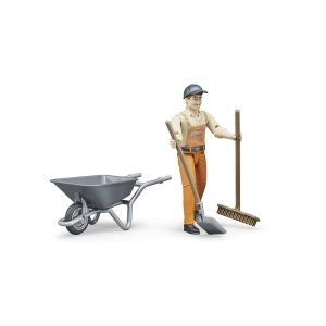 Set personaggio lavoratore con carriola