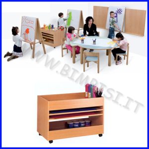 CARRELLO PITTURA IN LEGNO