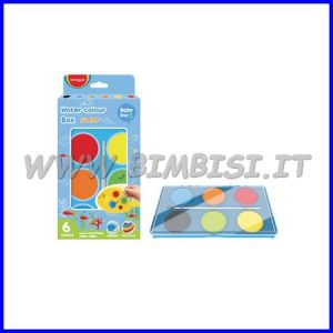 ACQUERELLI JUMBO PER BAMBINI SET PZ.6 DIAM. MM. 40 + PENNELLO