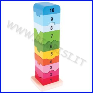 GIOCO IN LEGNO TORRE DEI NUMERI