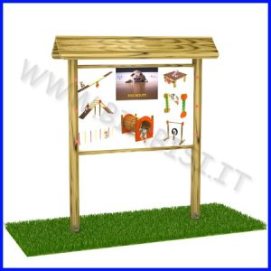 BACHECA CON TETTO E PANNELLO DA 100×200