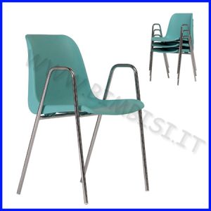 SEDIA HELENE ADULTO C/BRACCIOLI AGGANCIA 18MM CROMATO